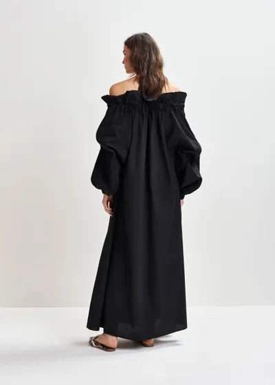Perfect Look breathable fabric dress Essentiel Antwerp Hojito Voluminous Dress in Black