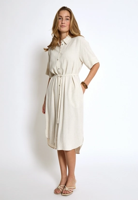 Photo Bright PC8339 Hannah Linen Blend Shirt  Dress - Whitecap Grey