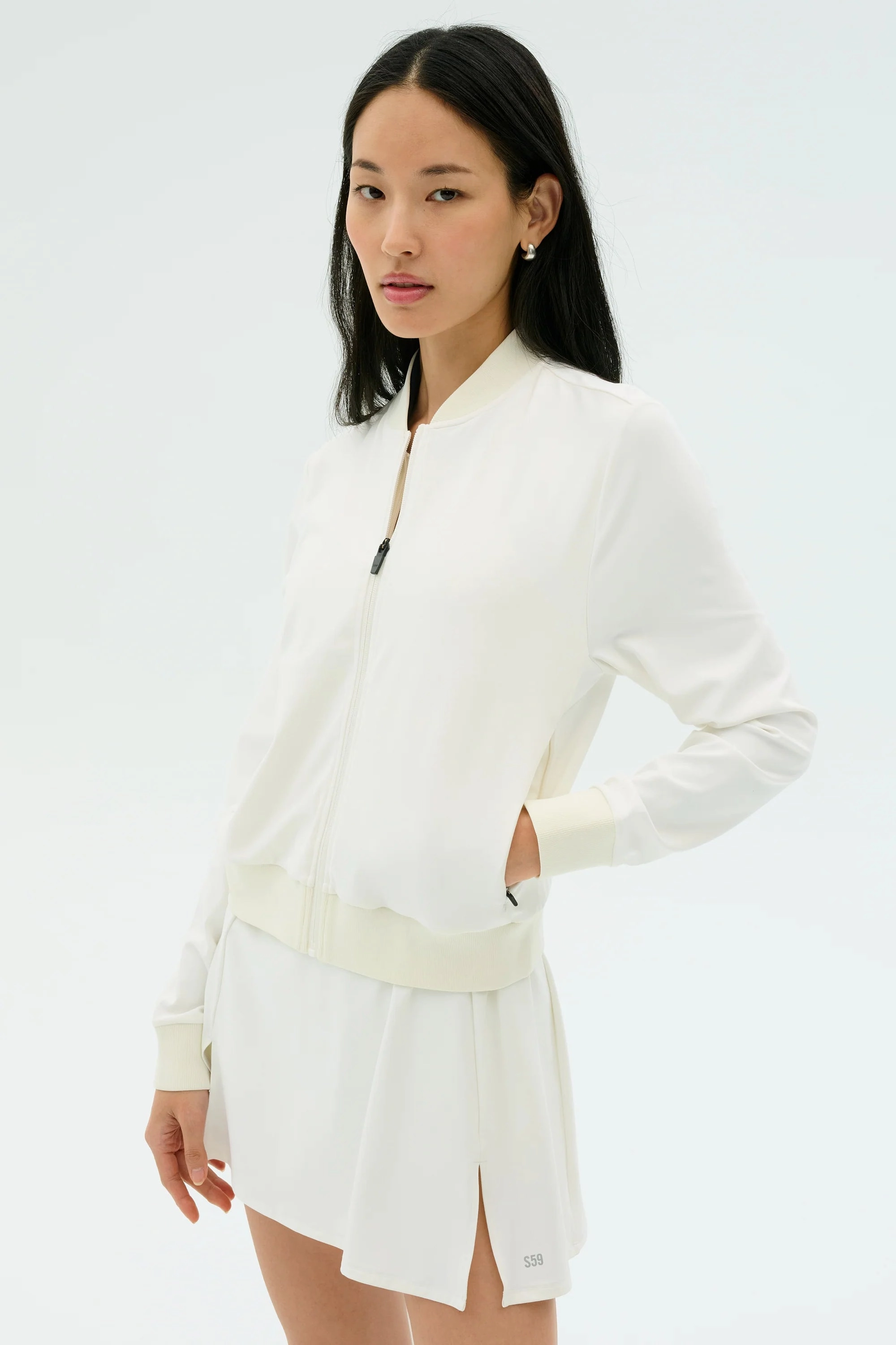 Soft Weather Wear SPLITS59 | Airweight Bomber Jacket - White