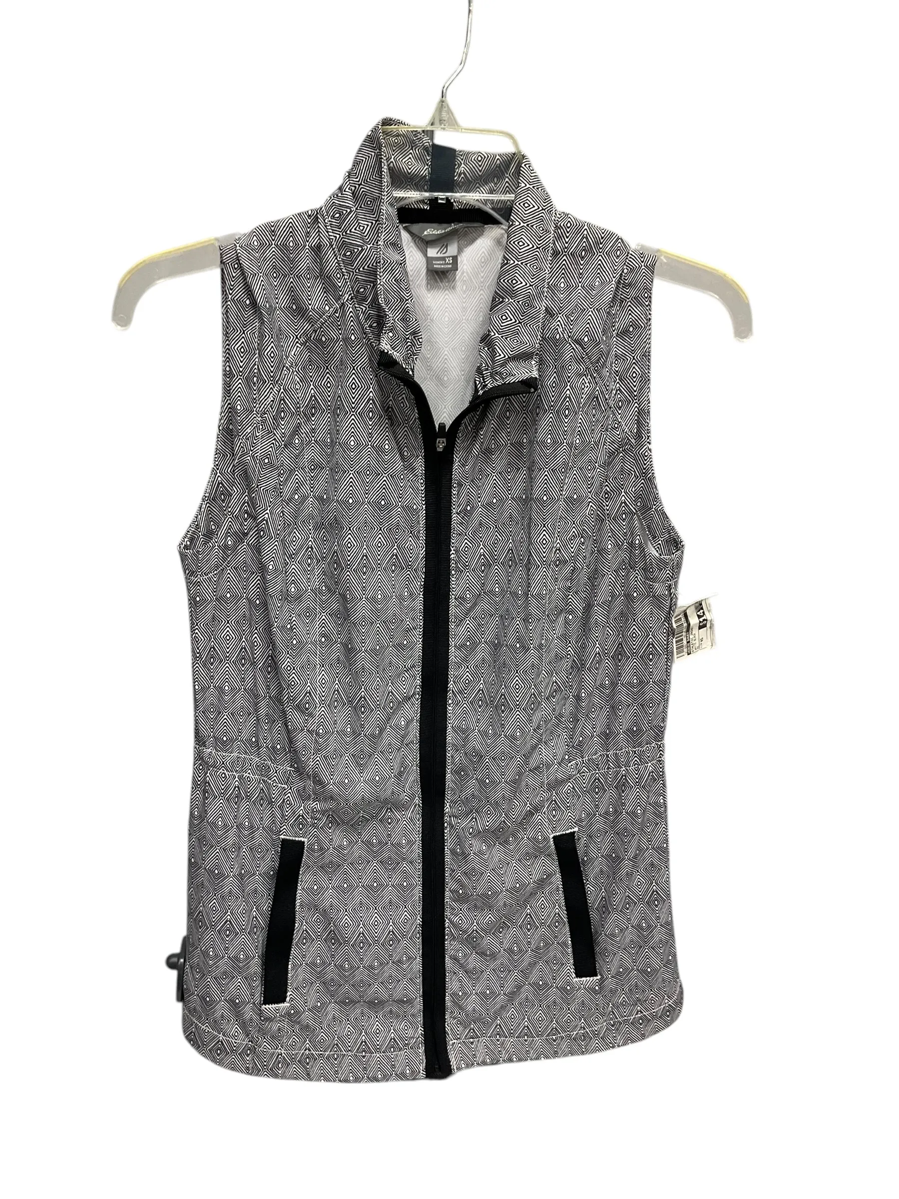 Athletic Jacket By Eddie Bauer In White Black, Size: Xs Work Tough