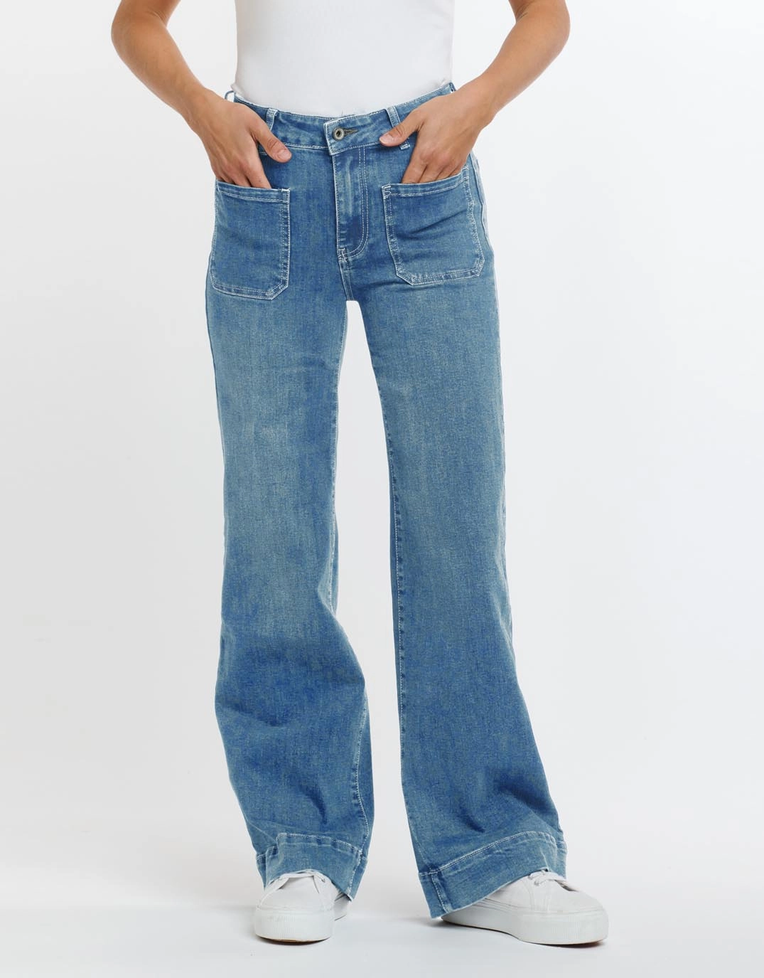 Morning Stroll Stretch Tear Resistant Denim Bobbi Denim Jeans - Light Denim