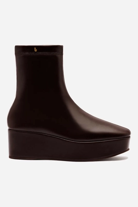 Skin Hug Traction Sole Dani Flatform Boot In Brown Leather