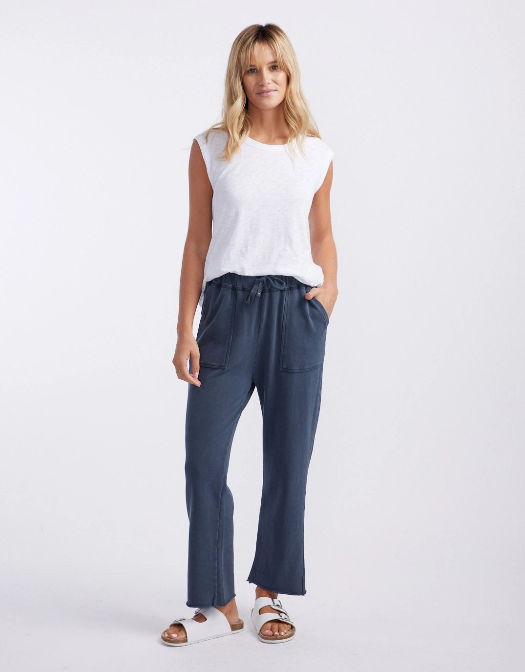 Raw Edge Lounge Pant - Washed Navy Sleek and Soft
