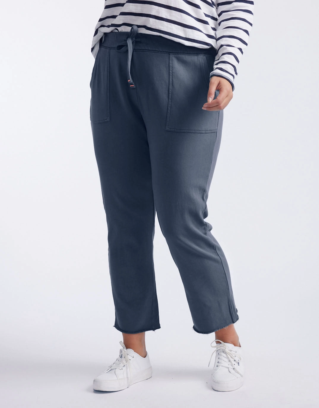 Raw Edge Lounge Pant - Washed Navy SnagFreeFabric