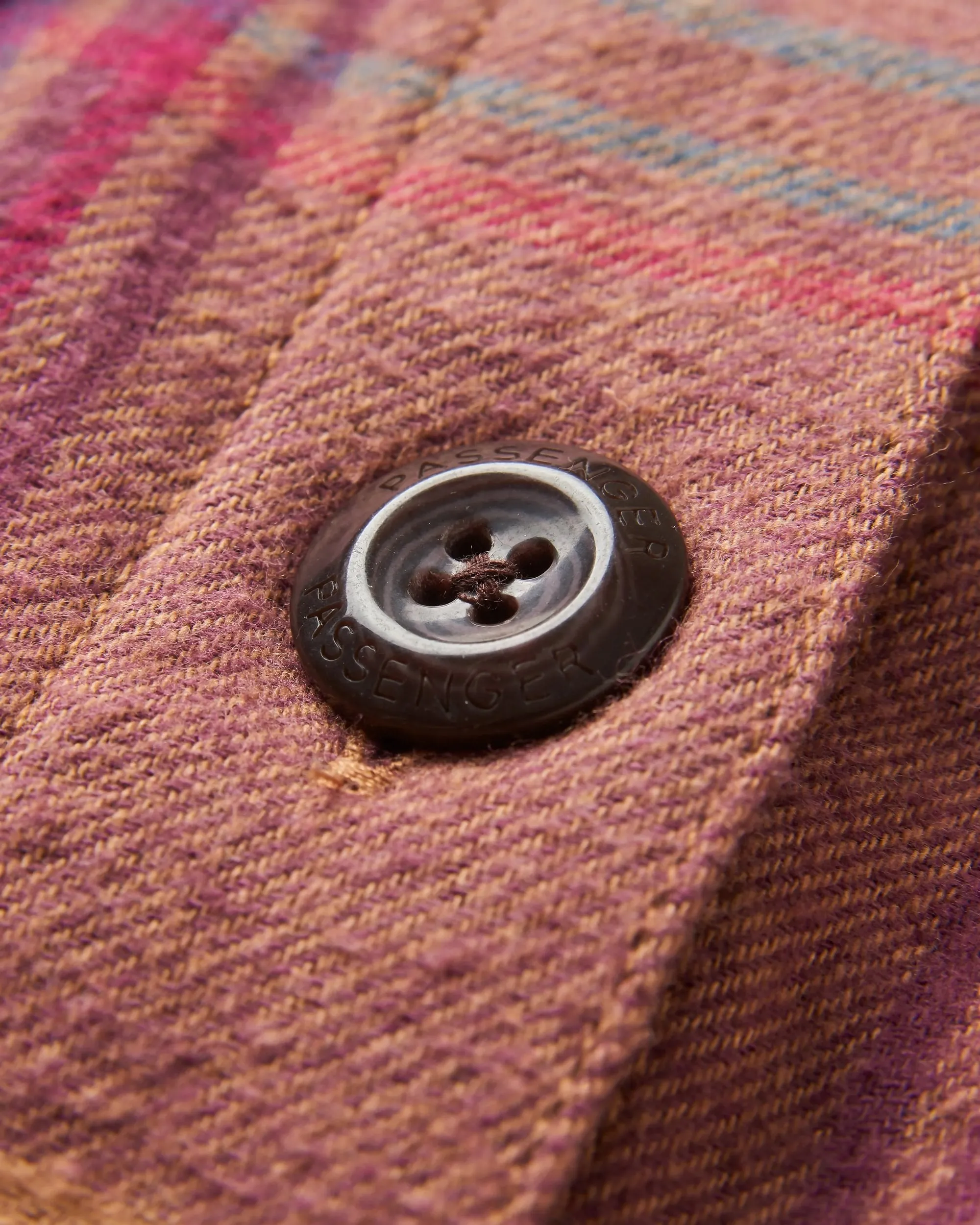 Stella Organic Cotton LS Shirt - Toffee Check Minimalist Design Modern Aesthetic