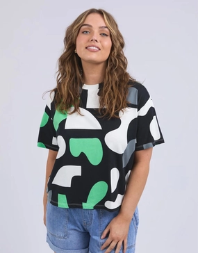 Garment Dyed Stijl Tee - Abstract Yardage Print
