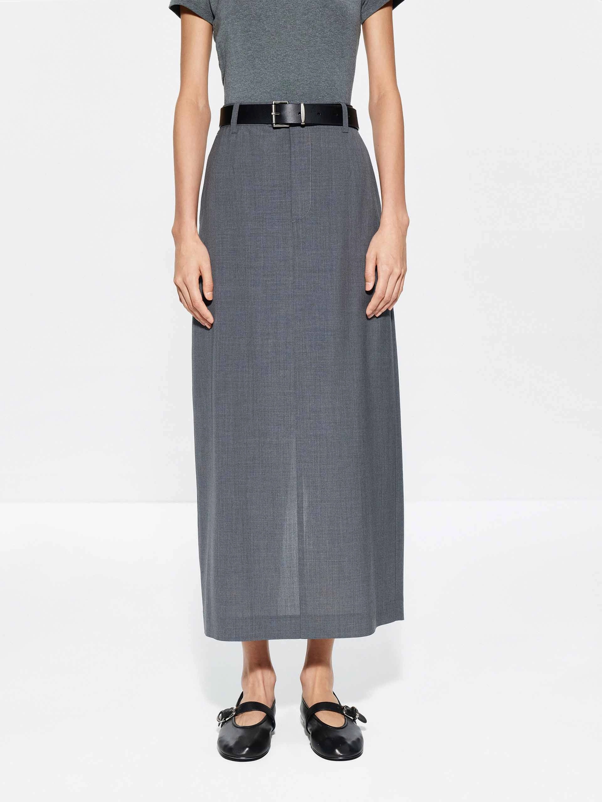 Straight Cut Back Slit Skirt Resort Vacation