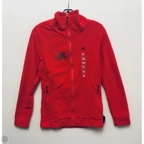 Moisture wicking Lightweight Construction Athletic Jacket By Adidas In Red, Size: S