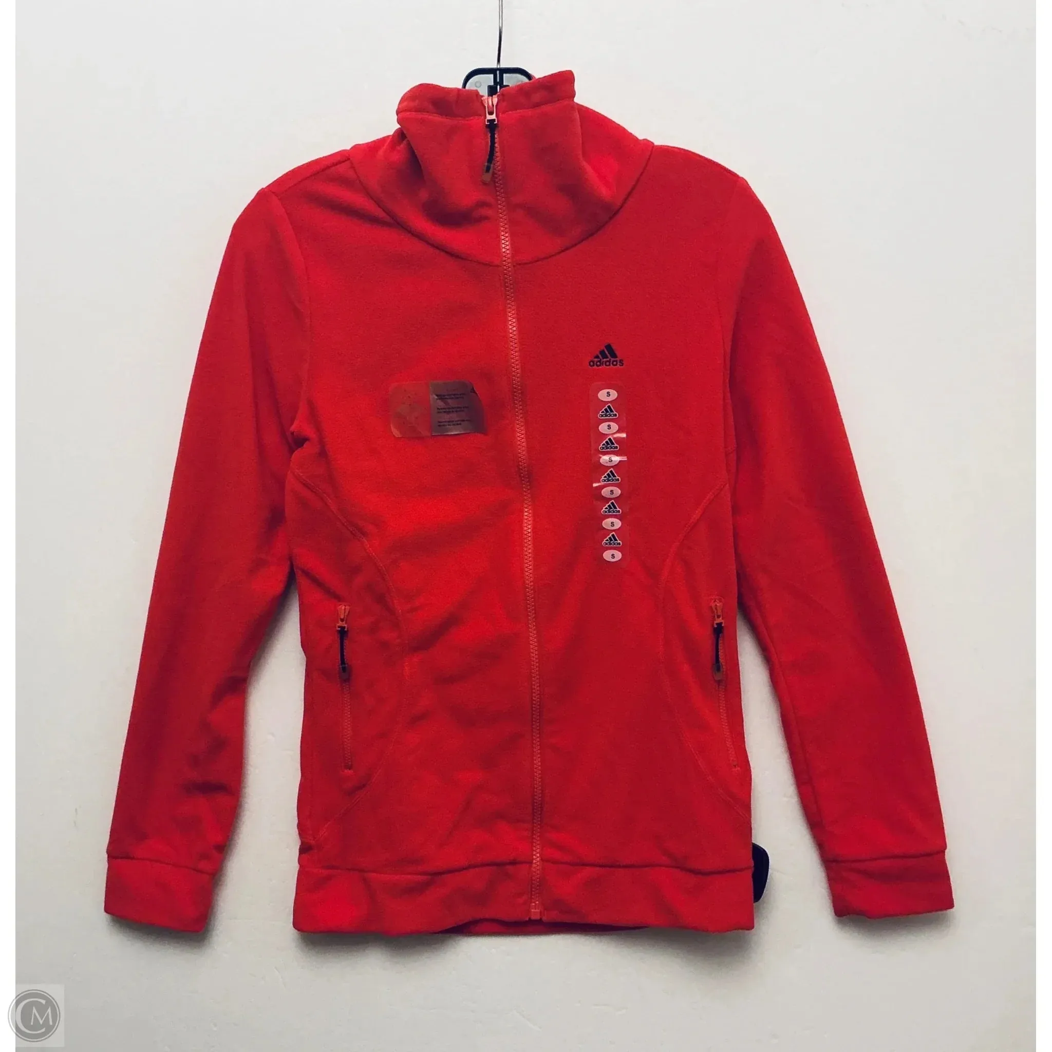 Moisture wicking Lightweight Construction Athletic Jacket By Adidas In Red, Size: S