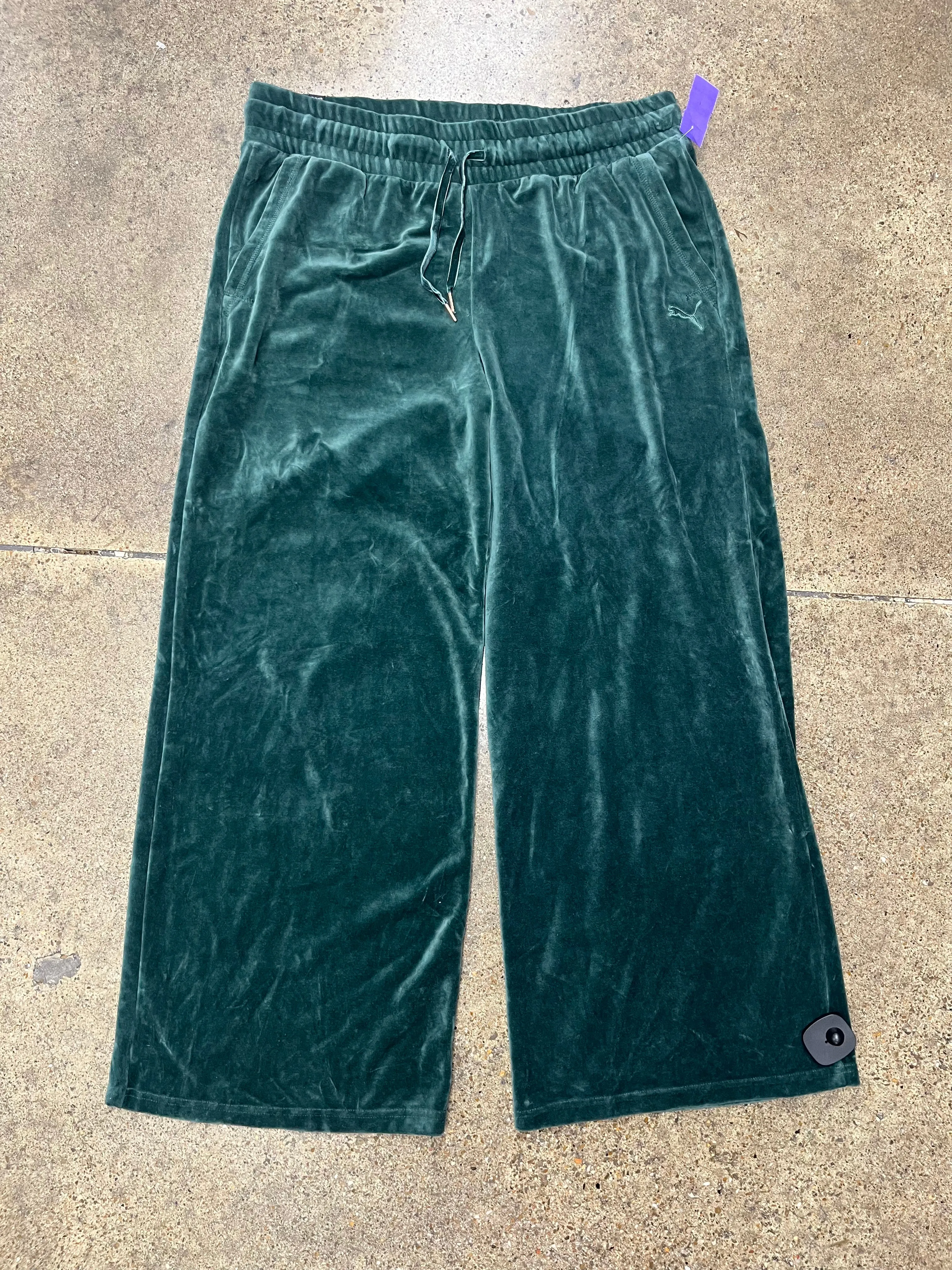 Athletic Pants By Puma In Green, Size:1X Minimal Stretch Fit