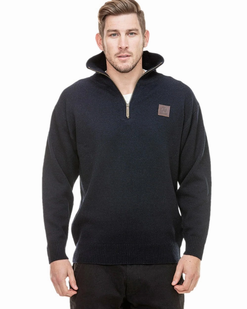 Swanndri Mens Mariner Wool Zip Neck Sweater Crewneck Style Versatile Comforted