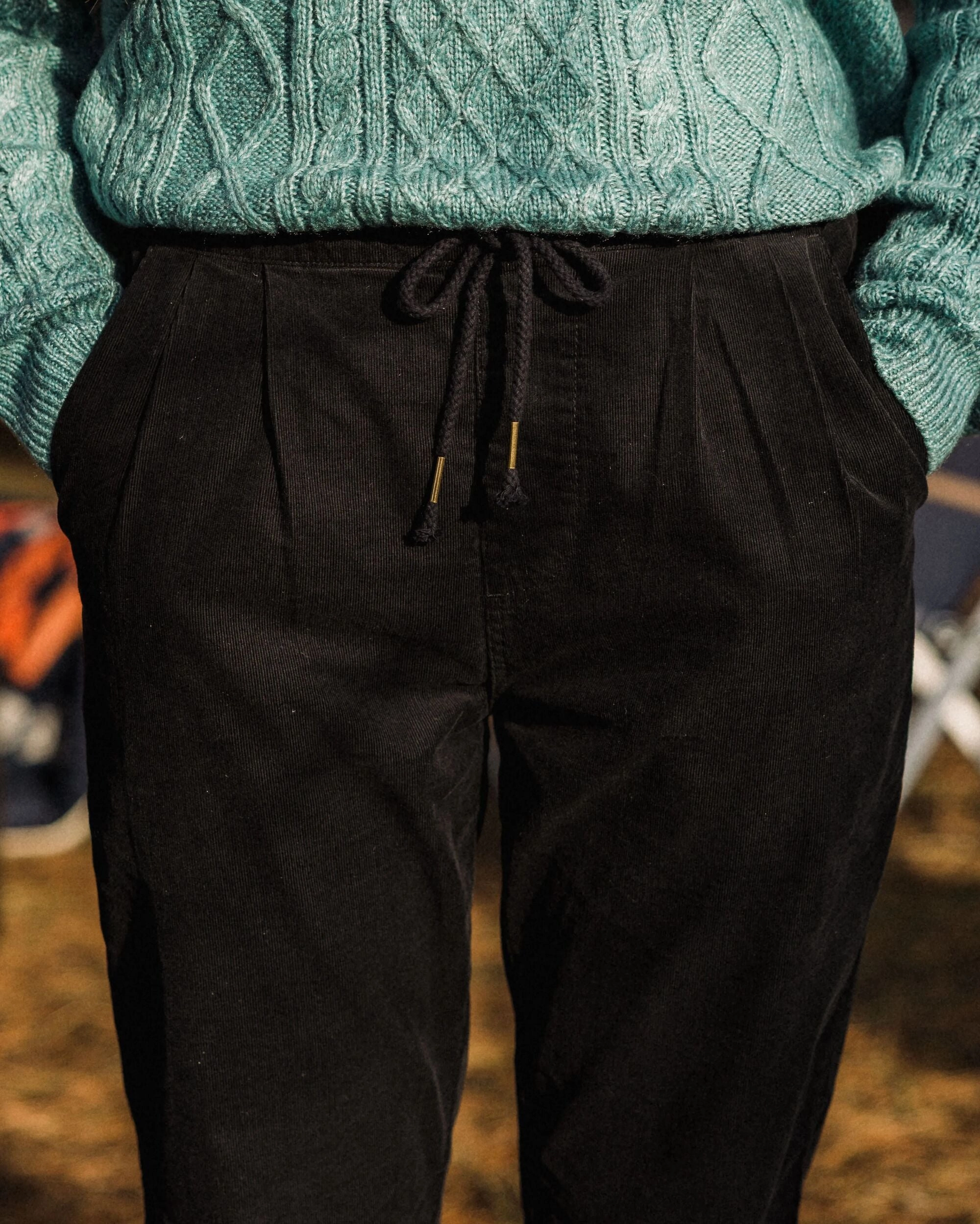 Unrestricted Movement Compass Recycled Corduroy Trouser - Black