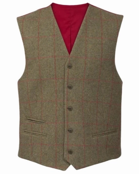 Heat Reflective Lining Articulated Ergonomic Fit Alan Paine Mens Combrook Tweed Lined Back Waistcoat
