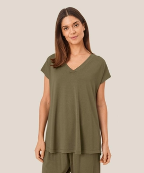 1002960 MaEfa Top - Dark Lichen Green MicrofiberTech Flexible Shoulder Gusset