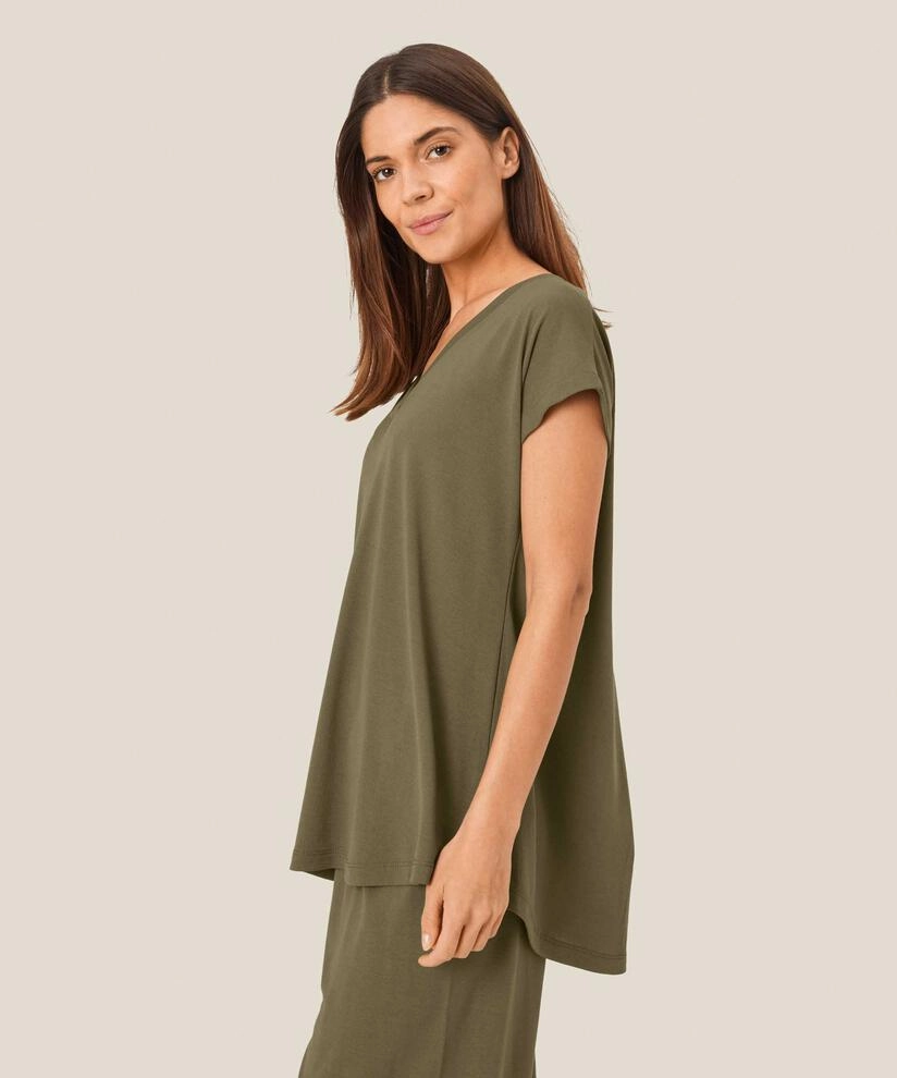 1002960 MaEfa Top - Dark Lichen Green CompressionSupportWeave