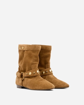 Isabel Marant Stania Boots in Light Bronze ZipUp Moisture Wicking Sockliner