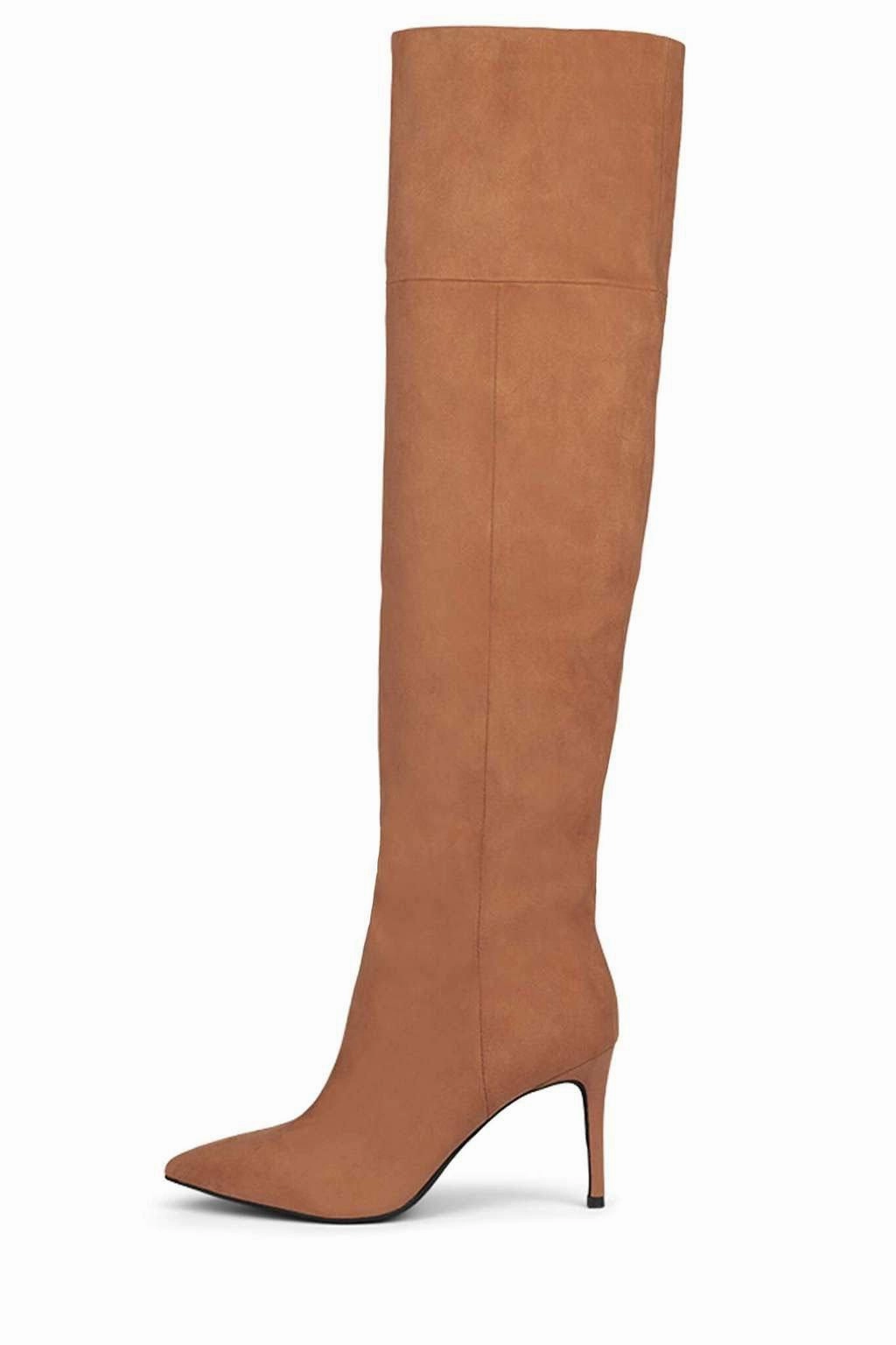 Comfortable Arch JEFFREY CAMPBELL | Pillar Stetch Suede Heel Boot -Blush