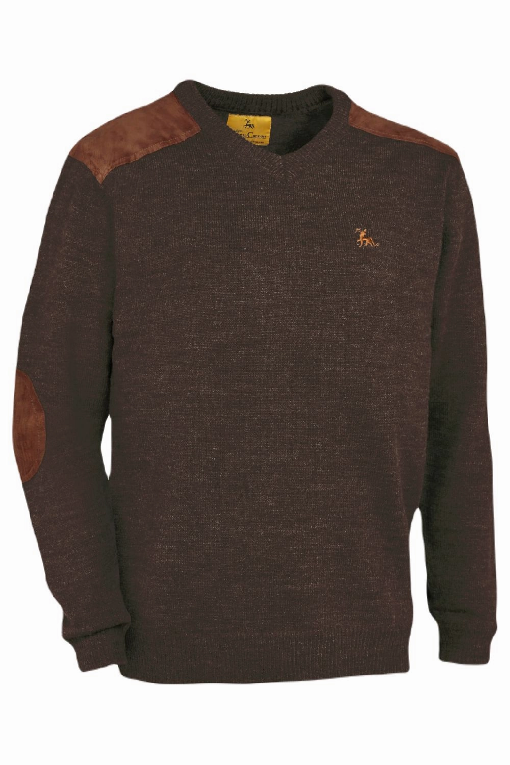 Interlock Ribbed Collar Verney Carron Fox V-Neck Pullover