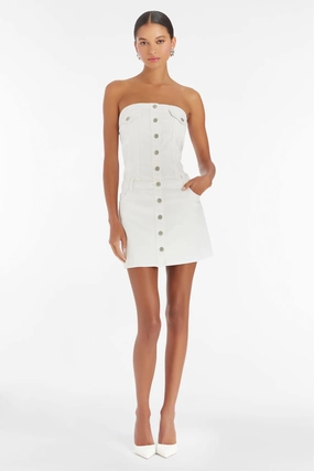 AMANDA UPRICHARD | Teyana Dress - White Denim Vibrant Edge