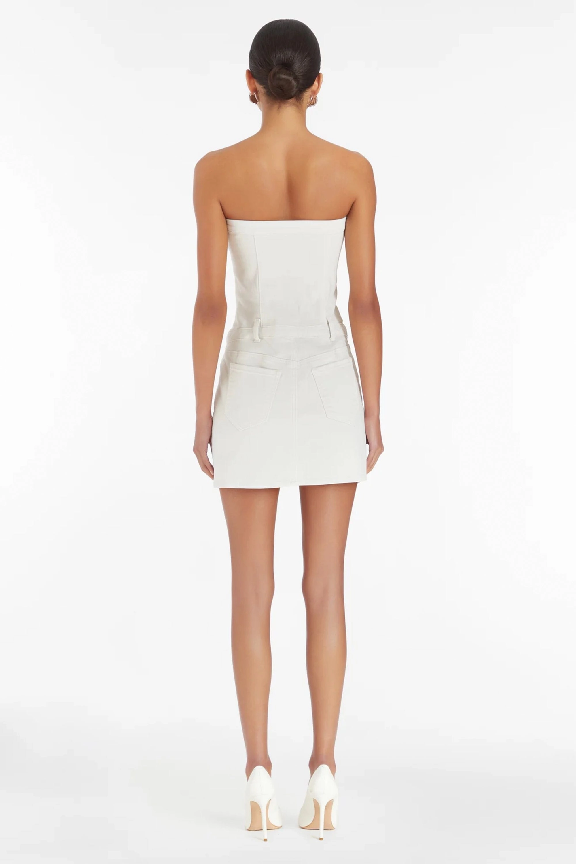 AMANDA UPRICHARD | Teyana Dress - White Denim Fashion Layers