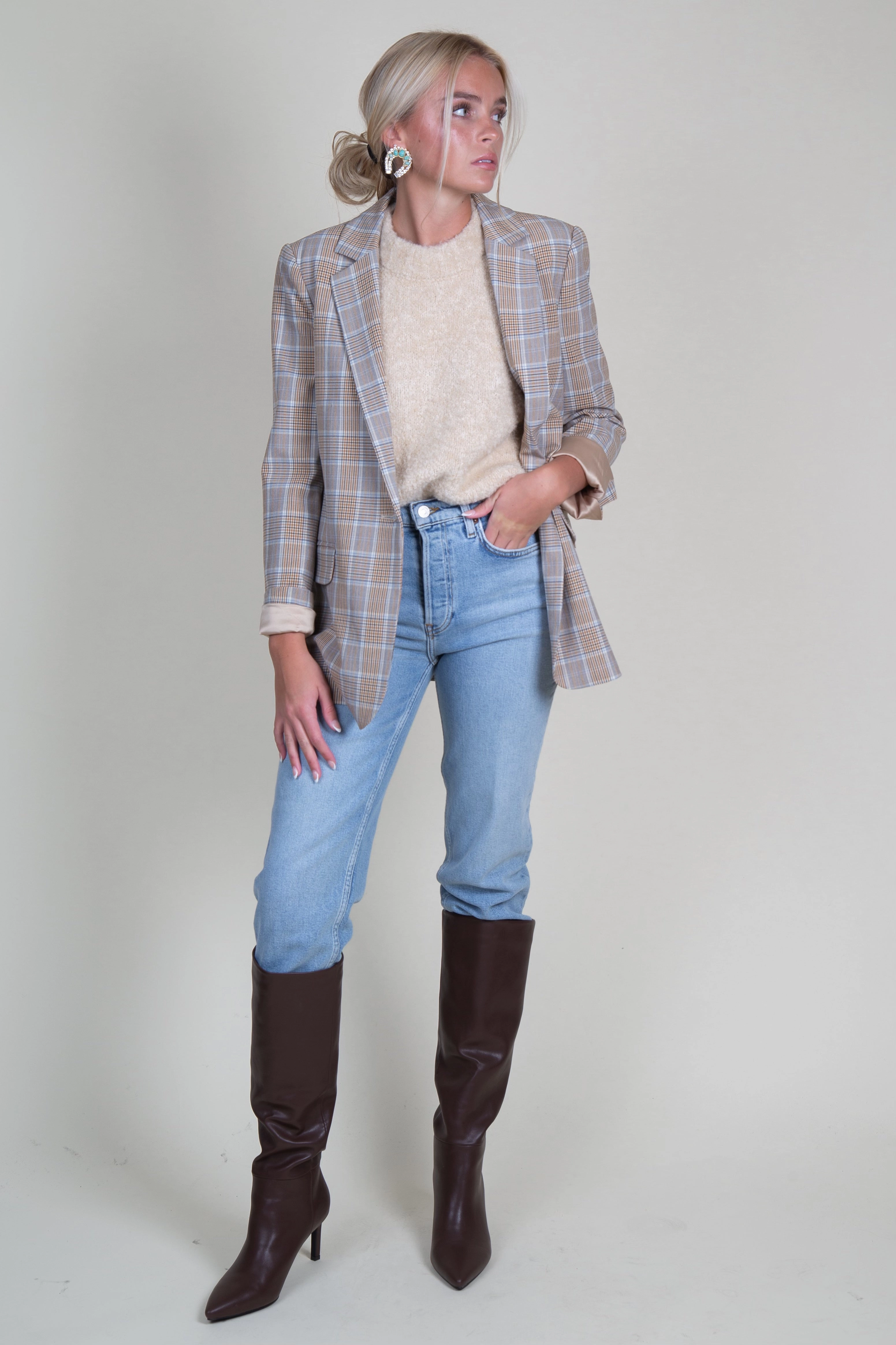 SUNDAYS | Larissa Blazer- Tavia Faux Fur Collar