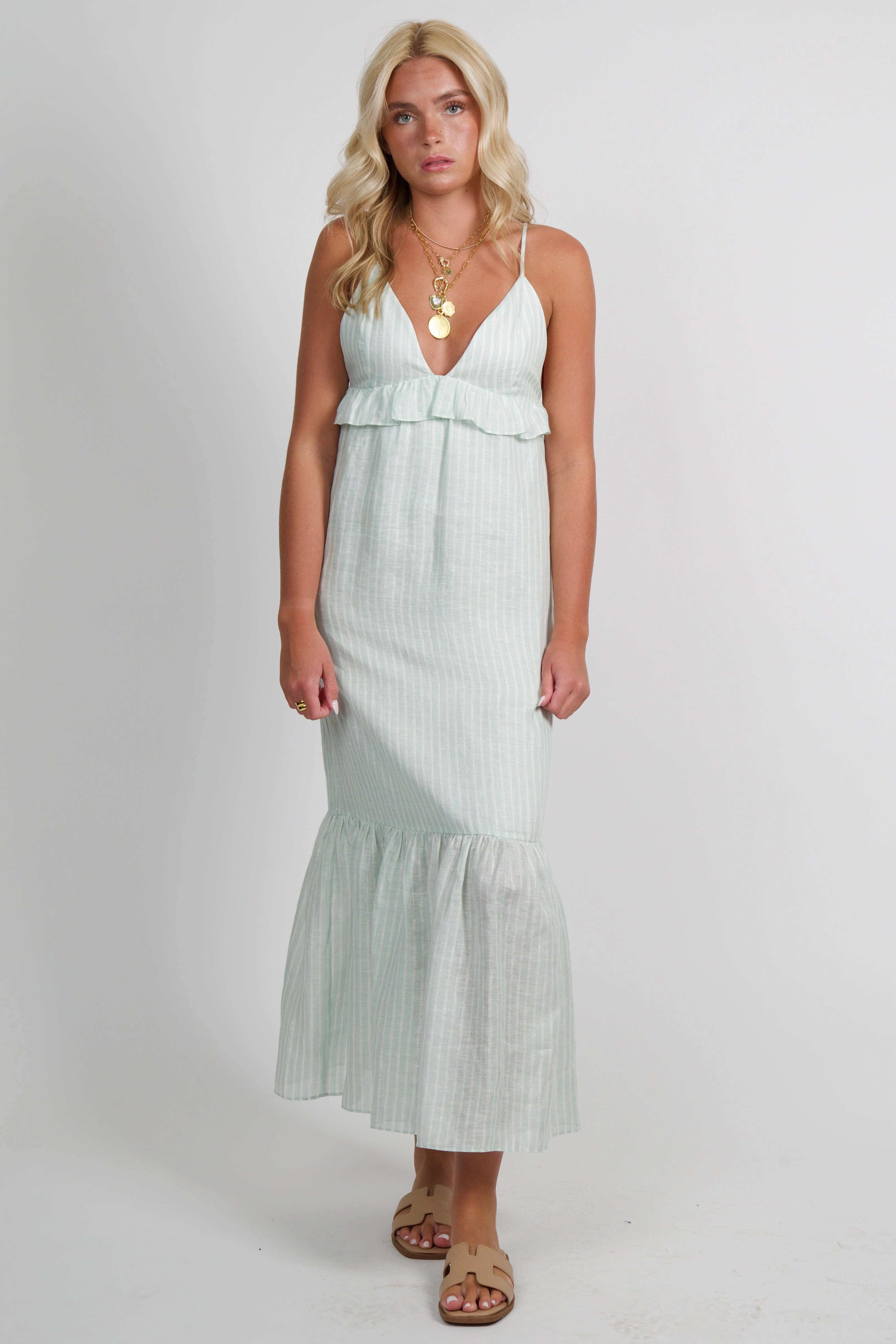 SUNDAYS | Marceline Dress - Seafoam Water-Repellent-Finish