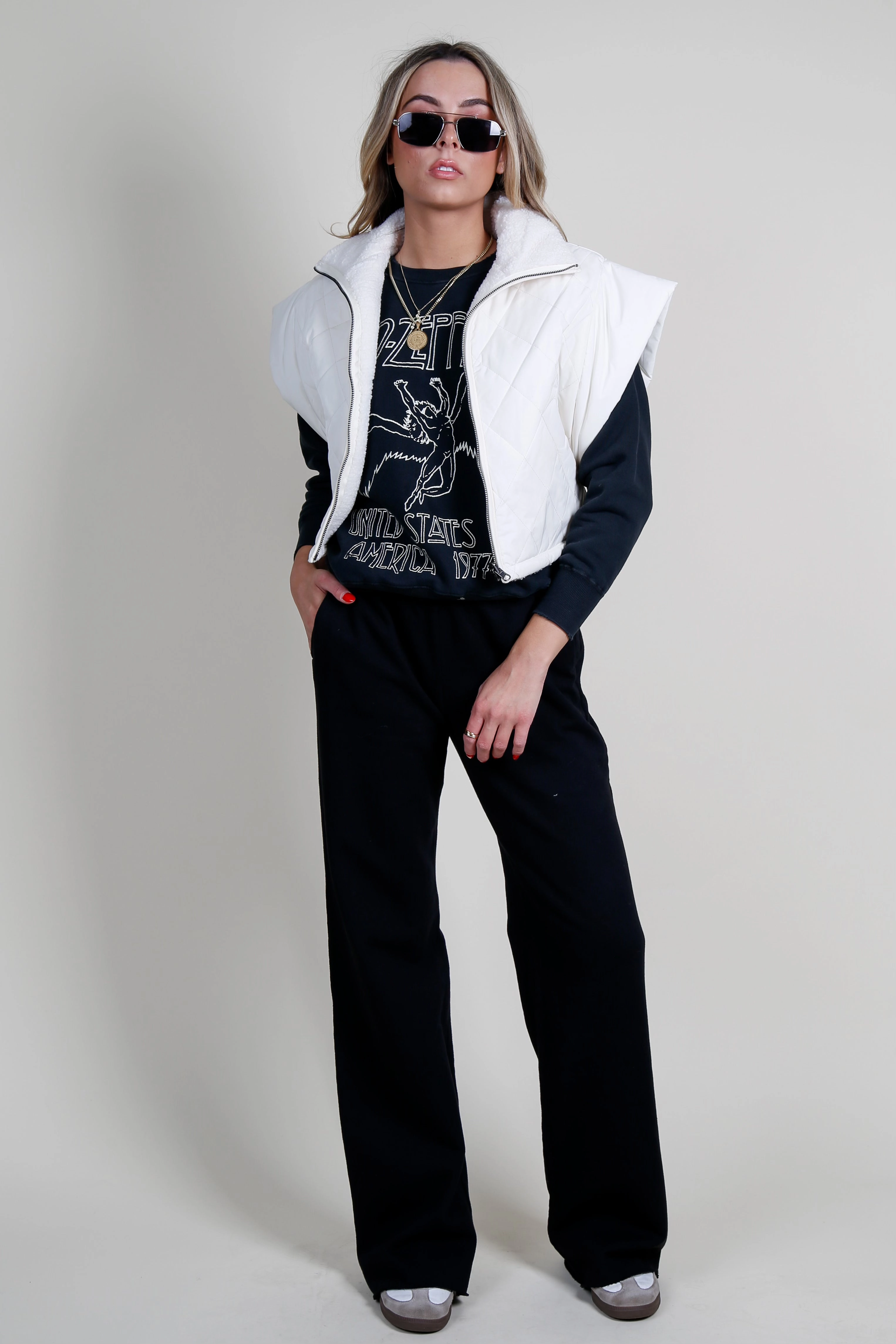 Casual Style Smooth Flat Collar SUNDAYS | Rhea Vest - Cream
