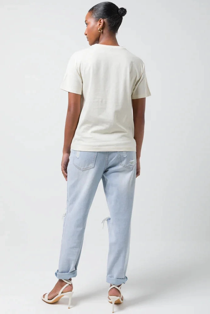 Eco Friendly Material AntiOdorTreatment Rose Short Sleeve T-Shirt Natural