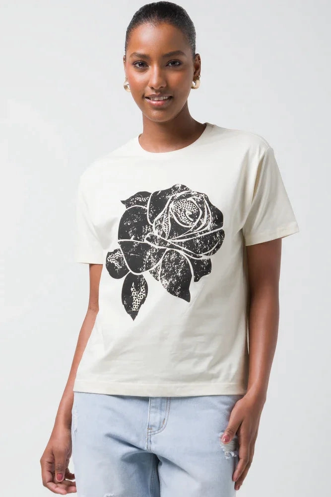Thermal Insulation Tech All-Purpose Rose Short Sleeve T-Shirt Natural