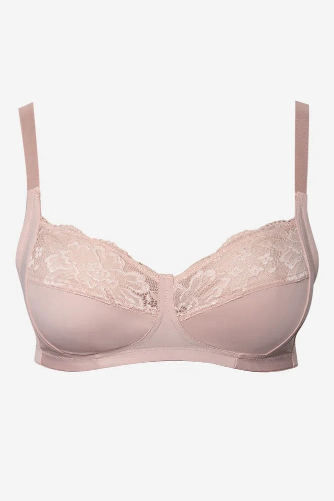 2 Pack Lace Non Padded Wirefree Bra Black And Pink Secure Hold Thick straps seams