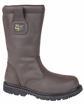 Fresh Style Grafters Mens Crazy Horse Leather Safety Rigger Boots