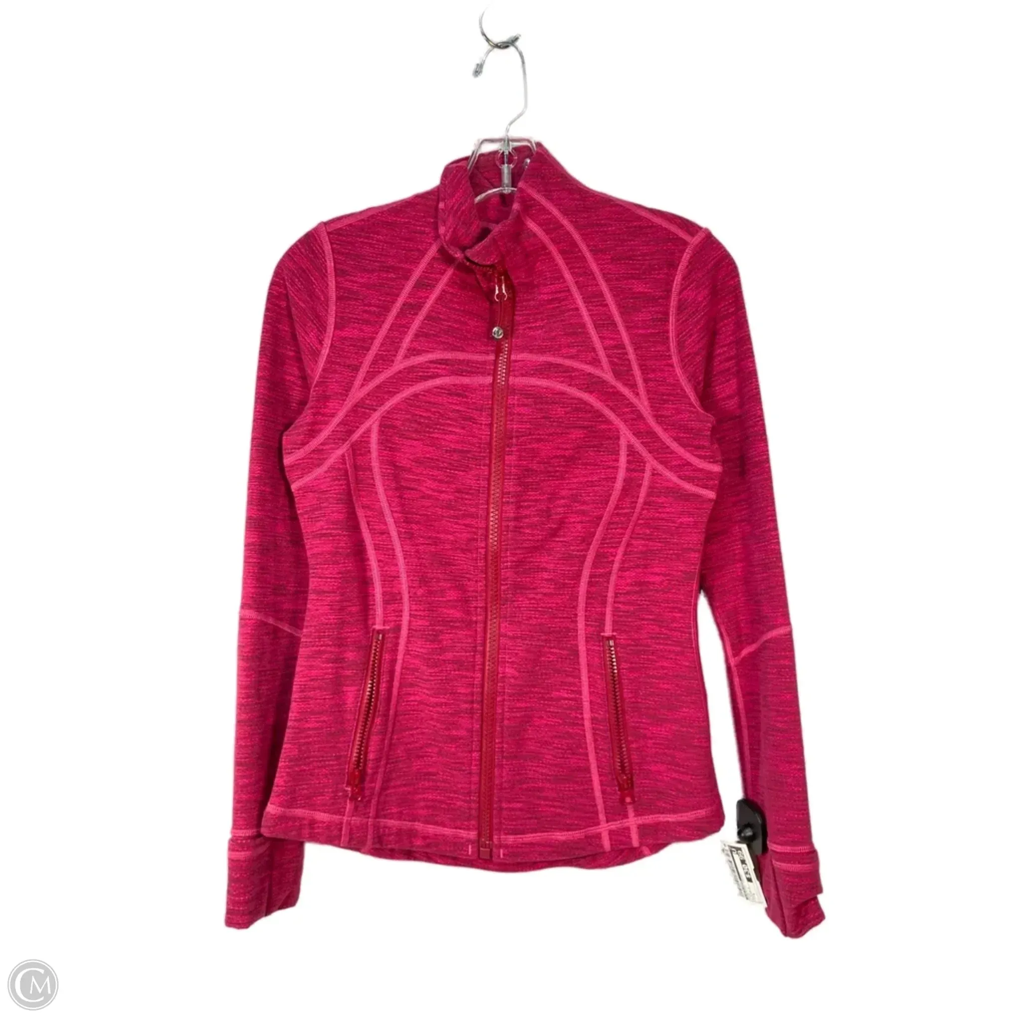 Athletic Jacket By Lululemon In Pink, Size: S Rubberized Trims