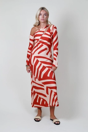 Straight-Cut MON RENN | Tropico Midi Dress - Tropico Print