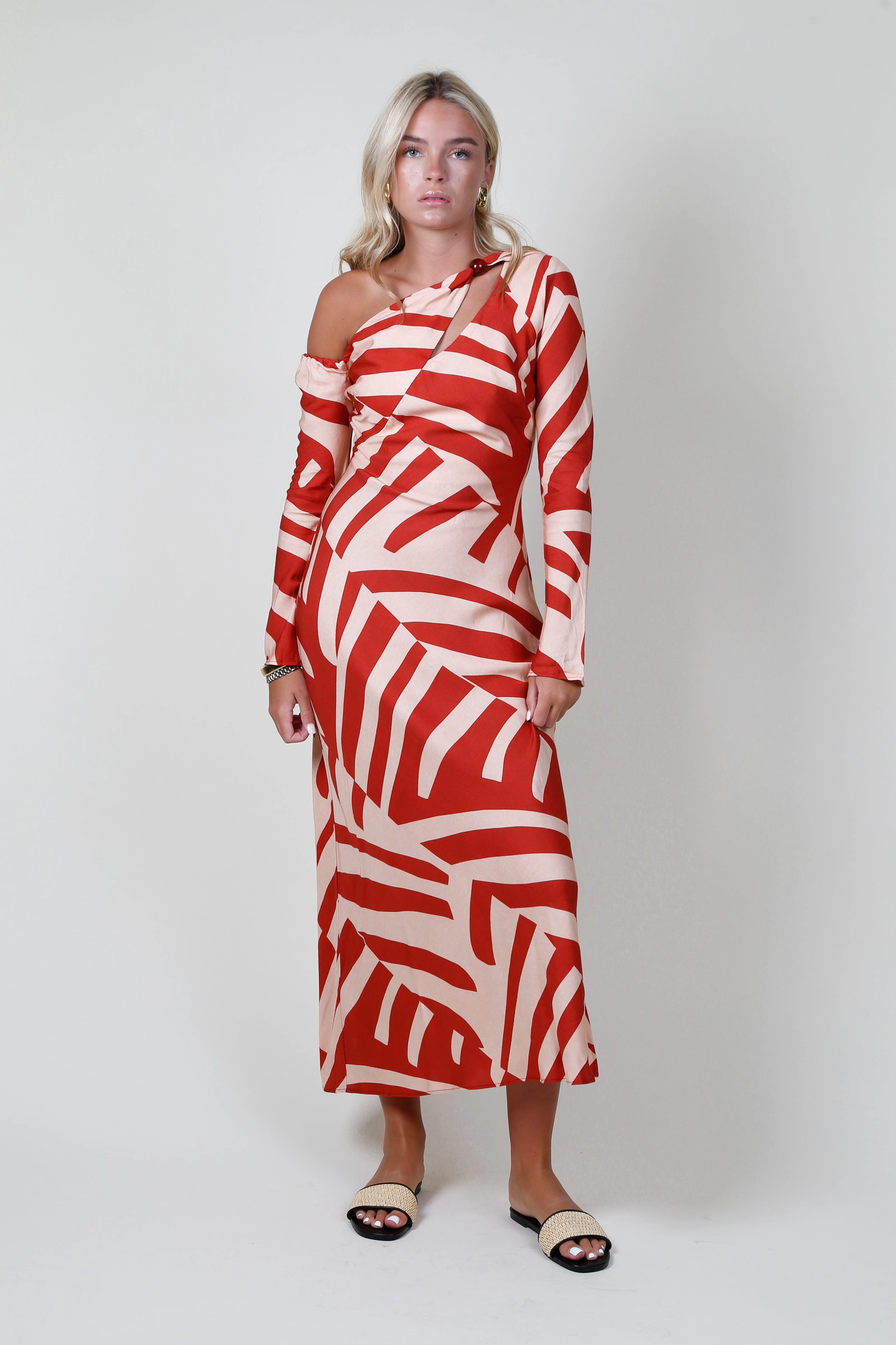 Straight-Cut MON RENN | Tropico Midi Dress - Tropico Print