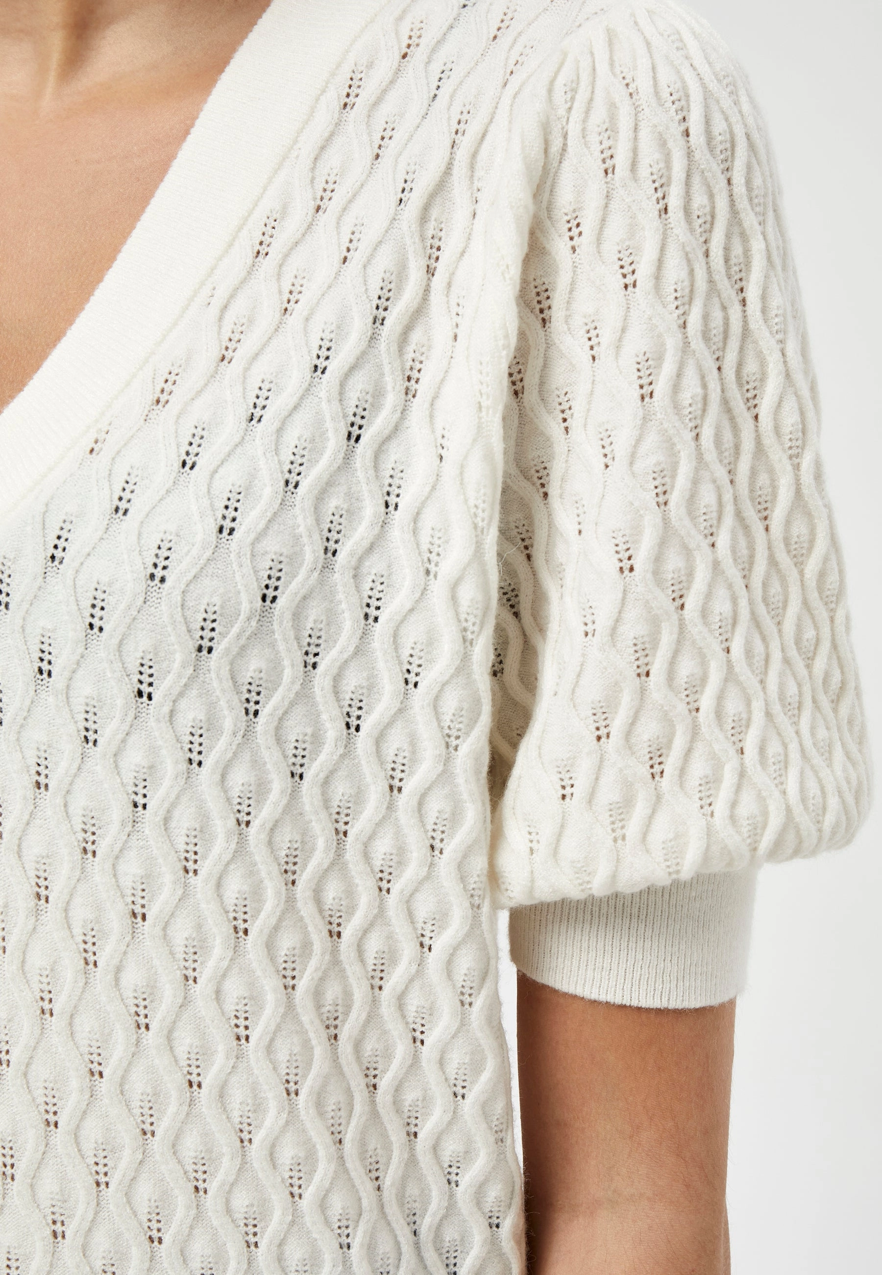 PC1718 Rosalia Puff Sleeve Sweater - Cloud Dancer Reinforced Shoulders Tension Balanced Design