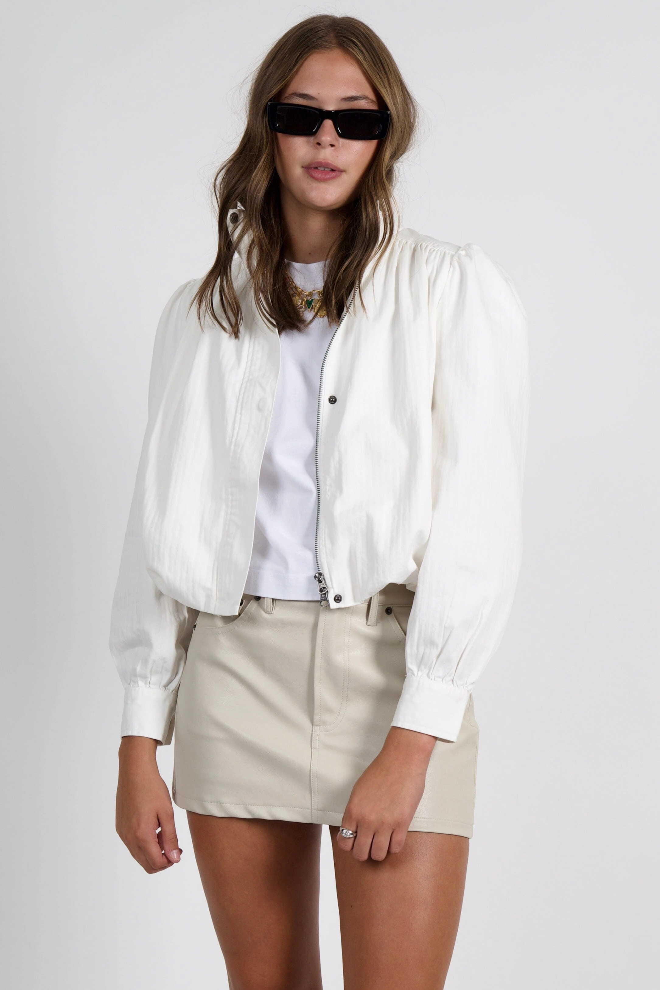 SUNDAYS | Elodie Jacket - Bone Windproof Insulated Coat Crisp Walk Look