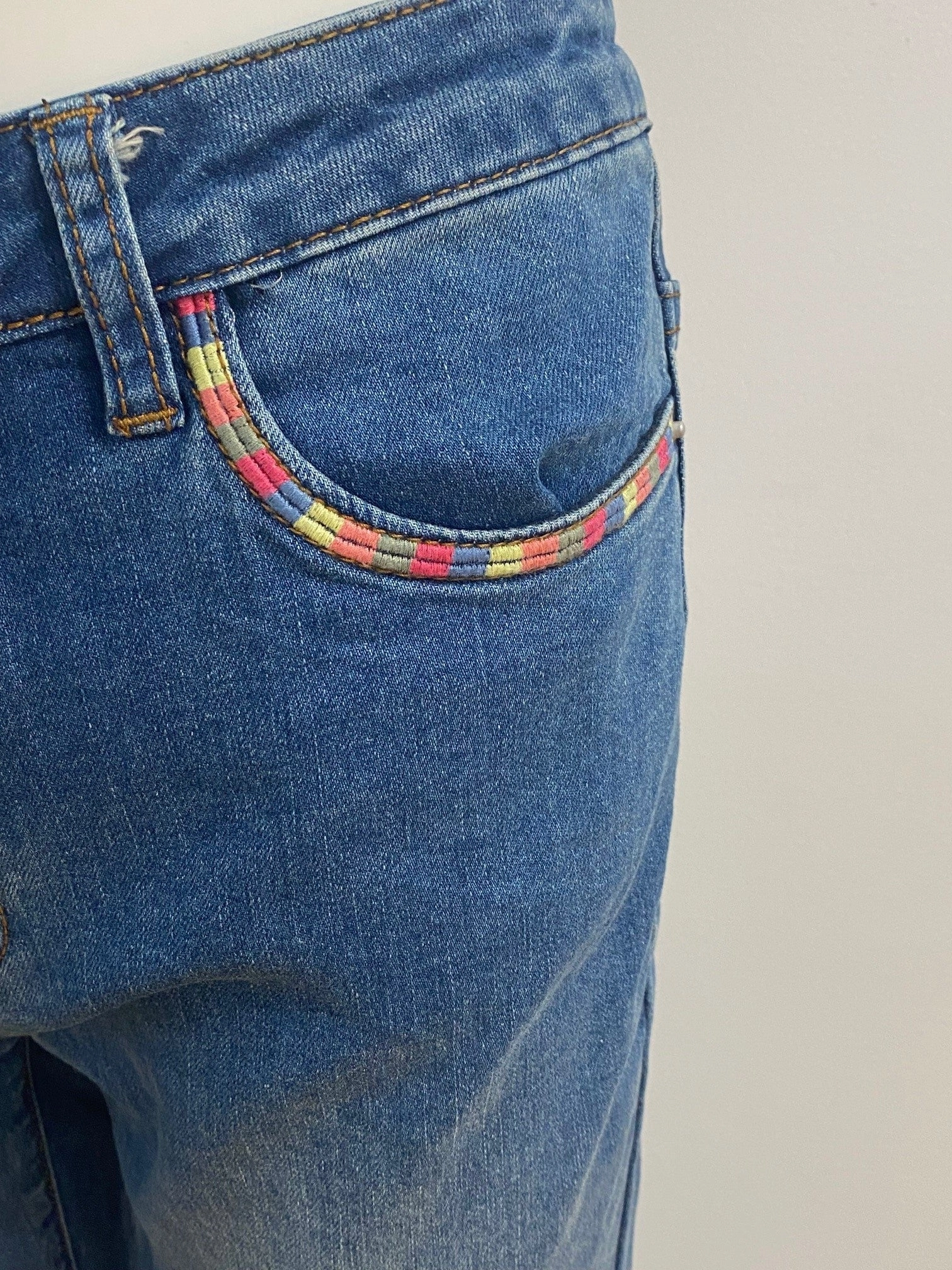 Soft Stretch MultiPocket 87321001 Denim Pant - Washed Blue