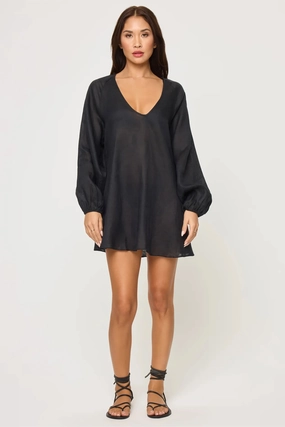 L SPACE | Boat Trip - Tunic Black Event Glow Street Elegance