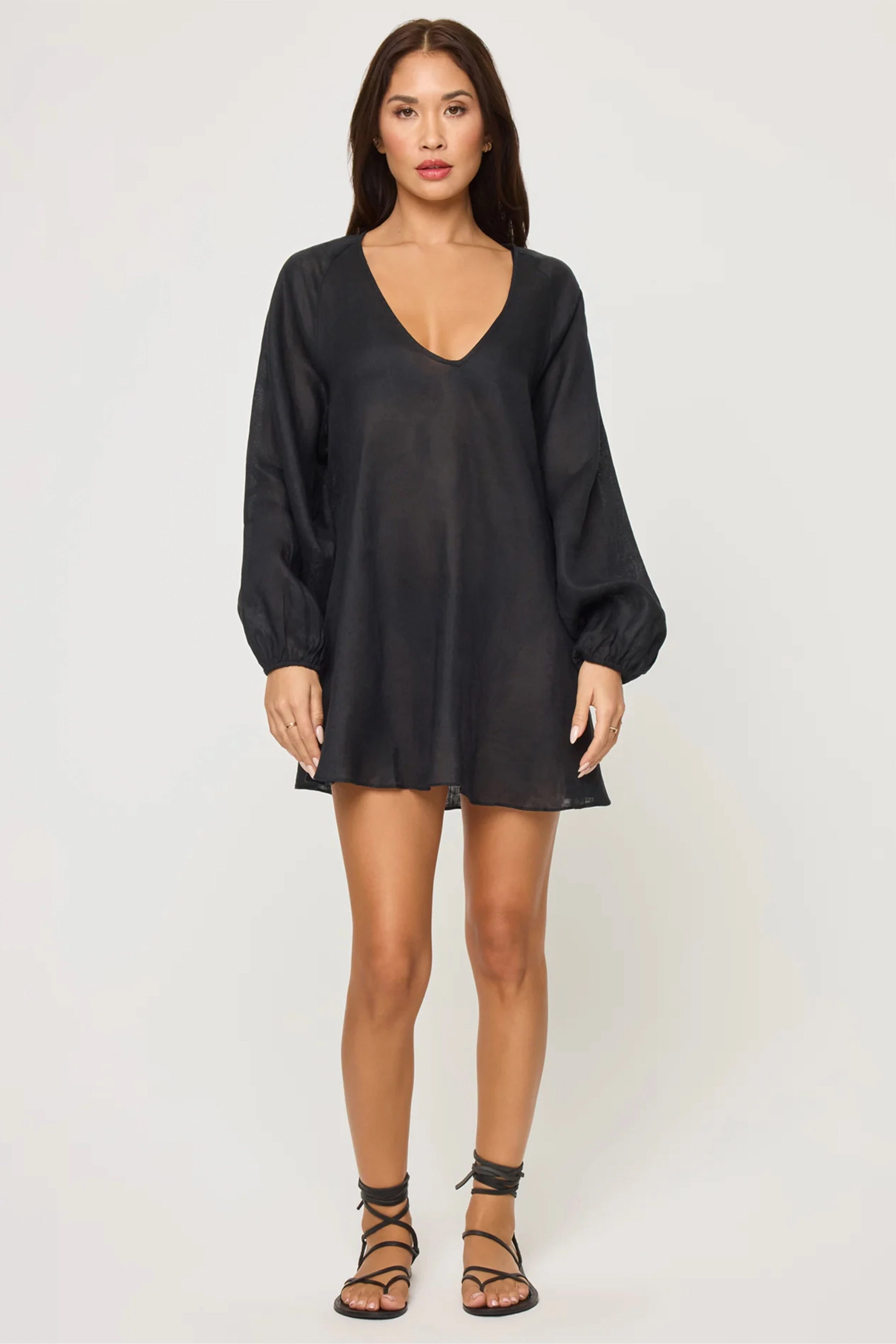 L SPACE | Boat Trip - Tunic Black Event Glow Street Elegance