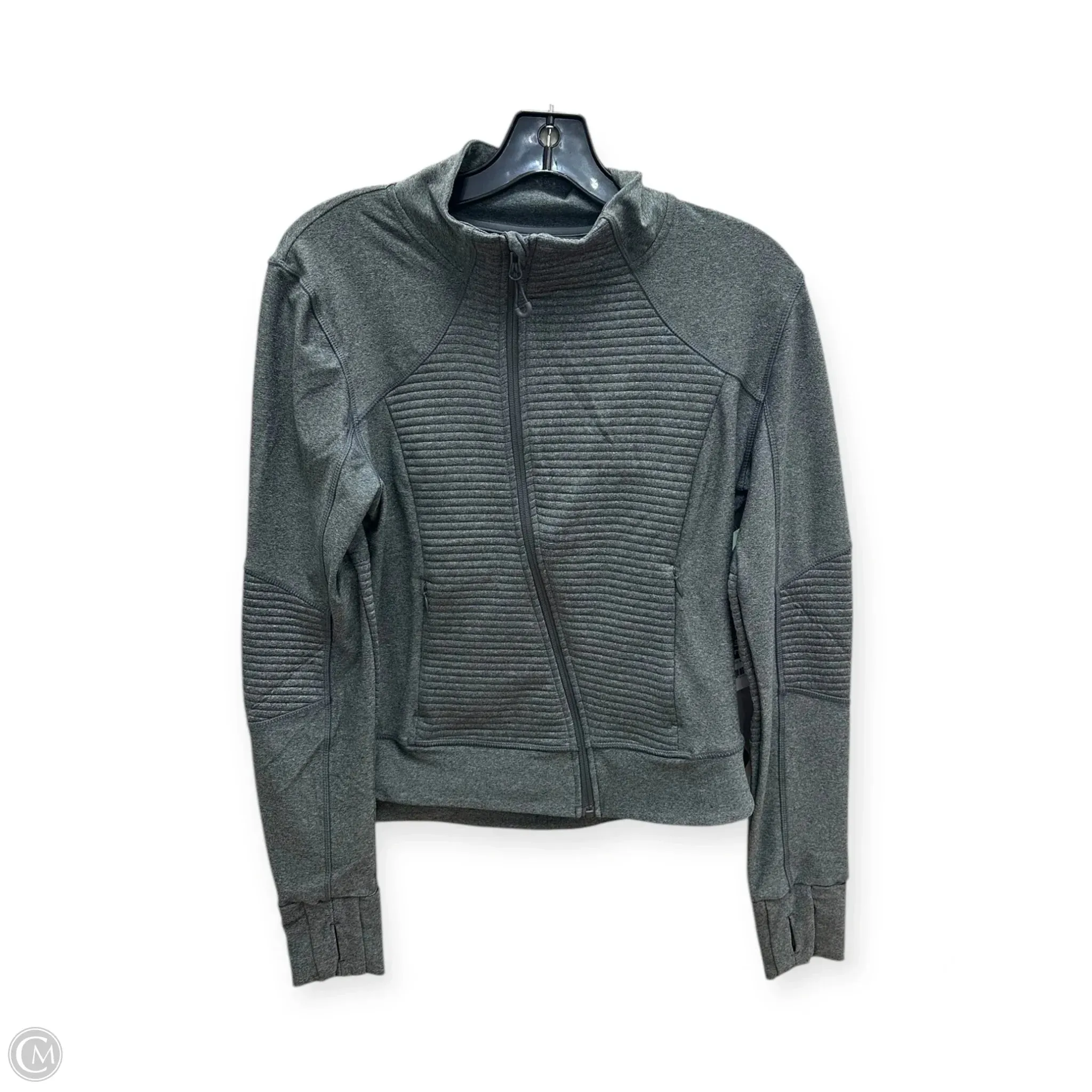 Athletic Jacket By Mondetta In Grey, Size: M UV Protective Layer Secure Chest Pocket