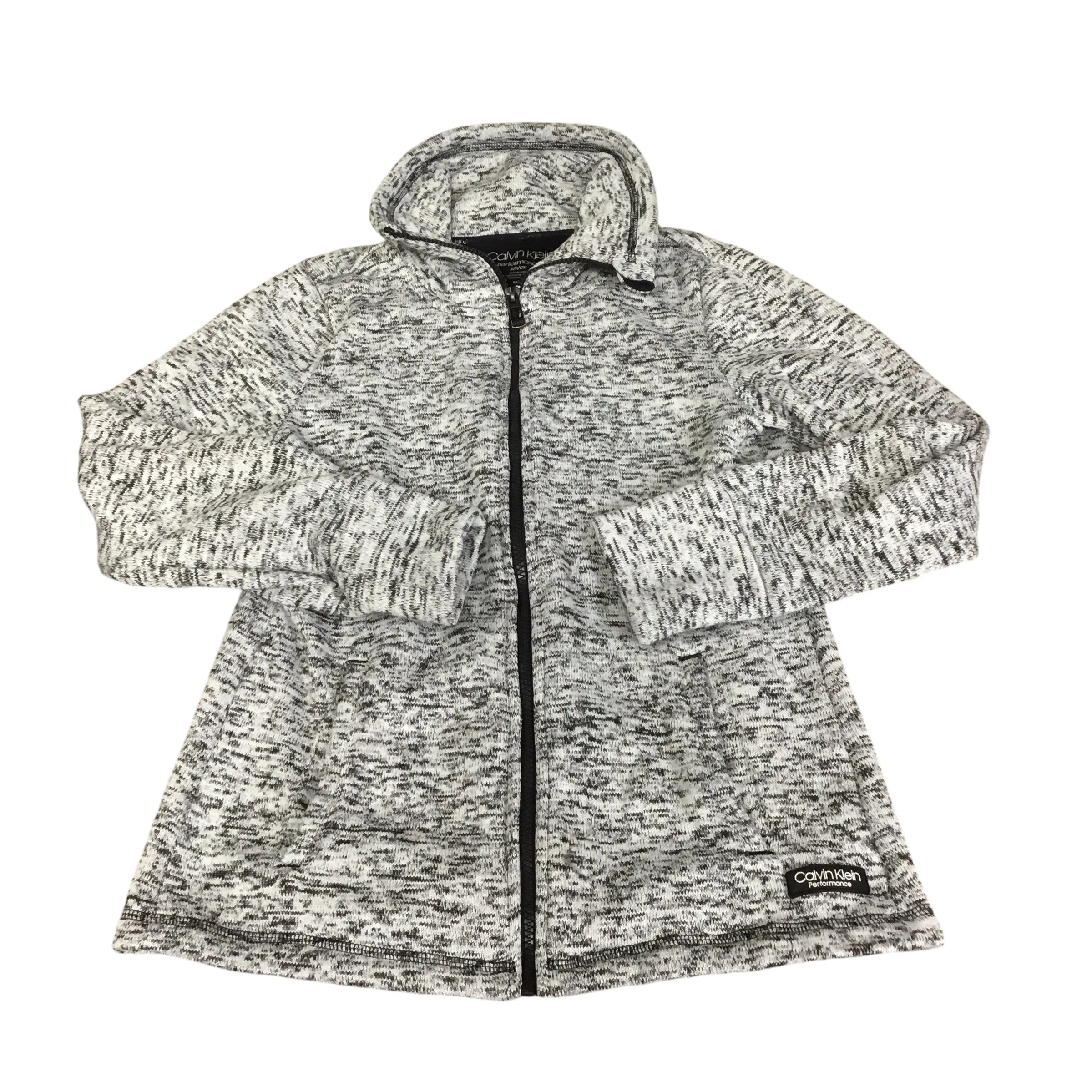 Athletic Jacket By Calvin Klein Performance In Grey, Size: S Flexible Elasticity Faux Fur Collar