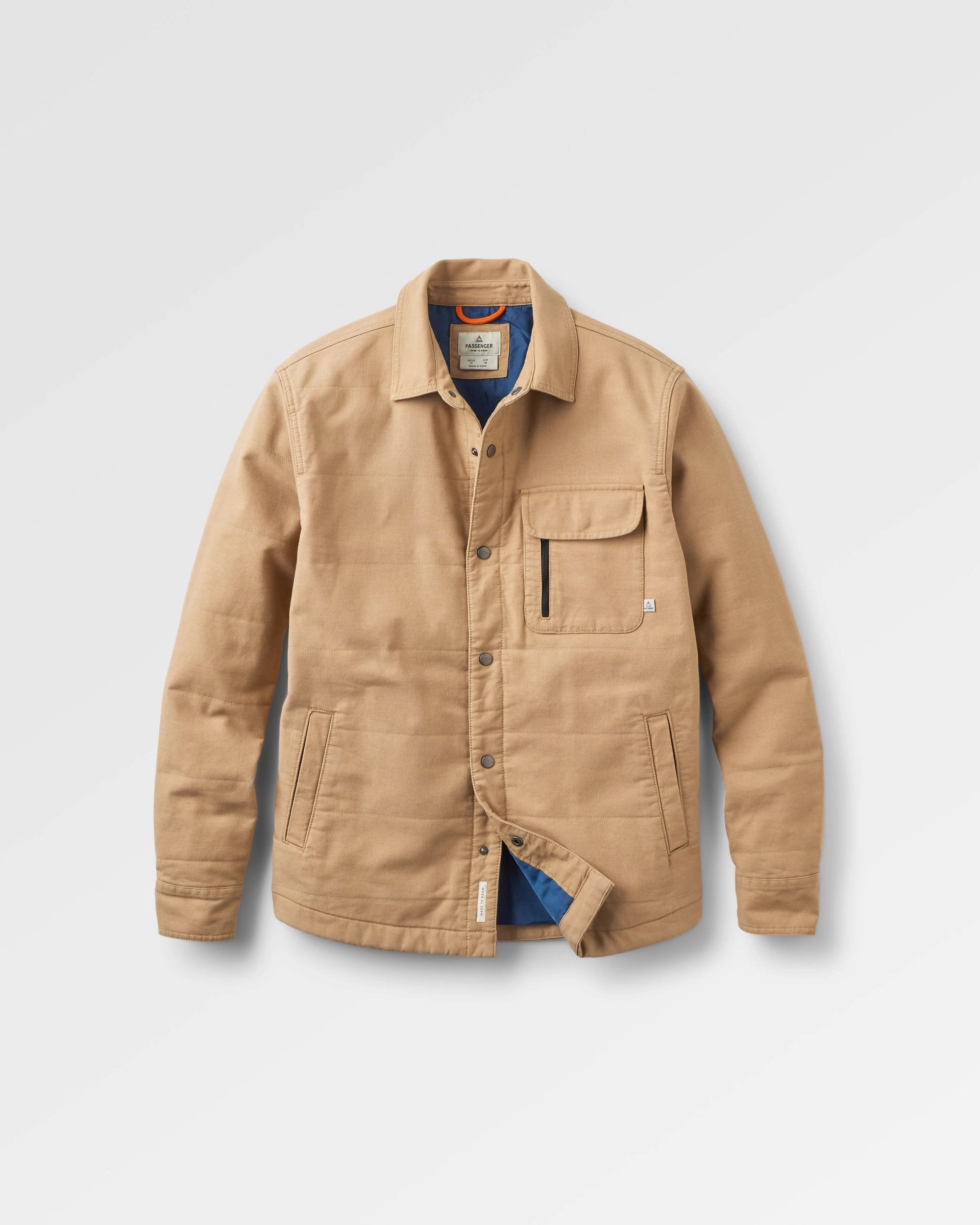 Taranaki Canvas Quilted Overshirt - Stone clean design