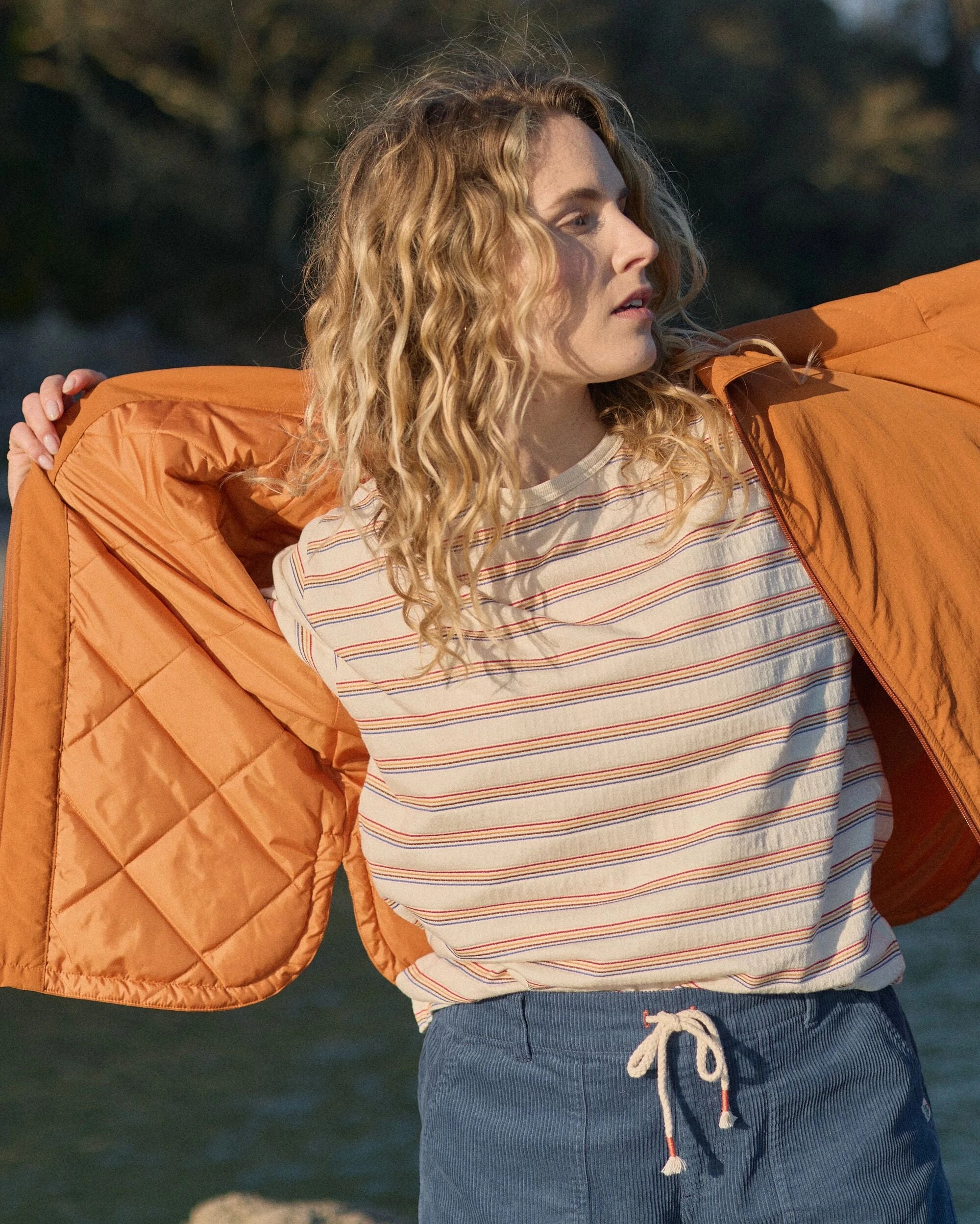 Insulated Warmth WaterResistant Coating Tasi Recycled Insulated Jacket - Sunset Orange