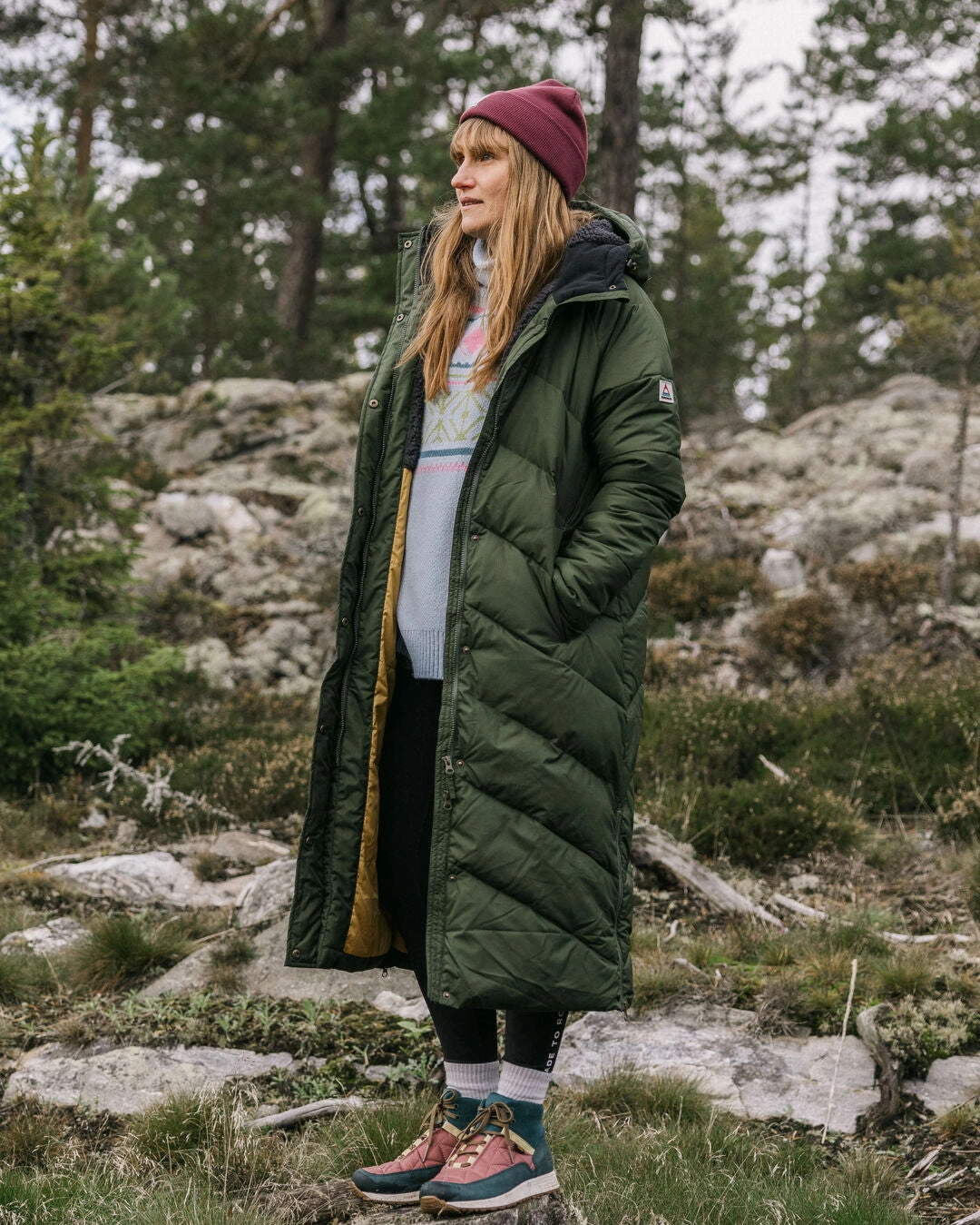 Hidden Zipper Tasman 2.0 Recycled Long Insulated Jacket - Fir Tree