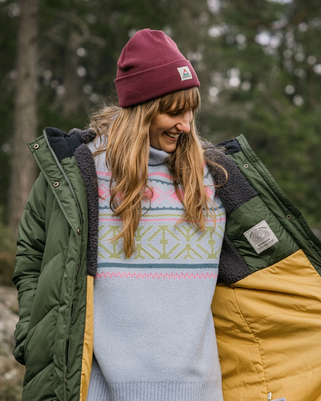 Tasman 2.0 Recycled Long Insulated Jacket - Fir Tree Convertible Collar Eco Friendly Padding