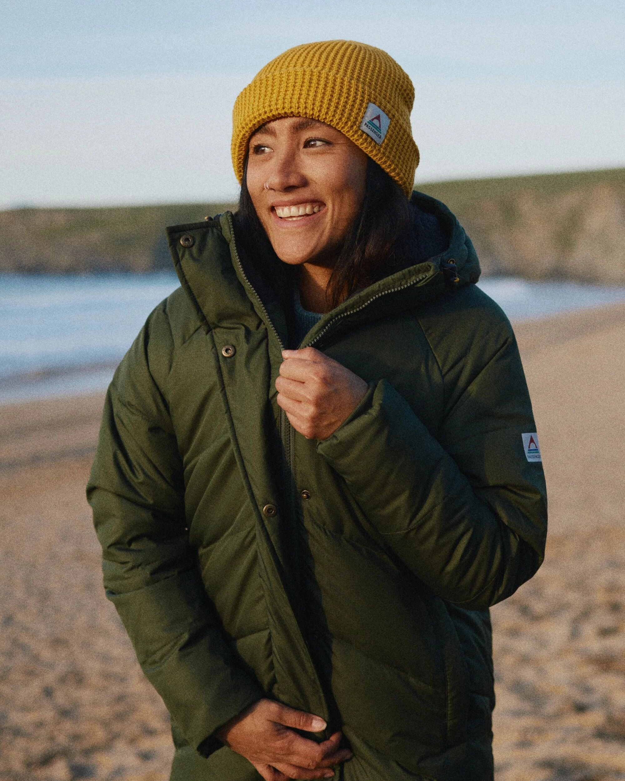 Four Way Stretch Double Buttons Tasman Recycled Long Insulated Jacket - Fir Tree