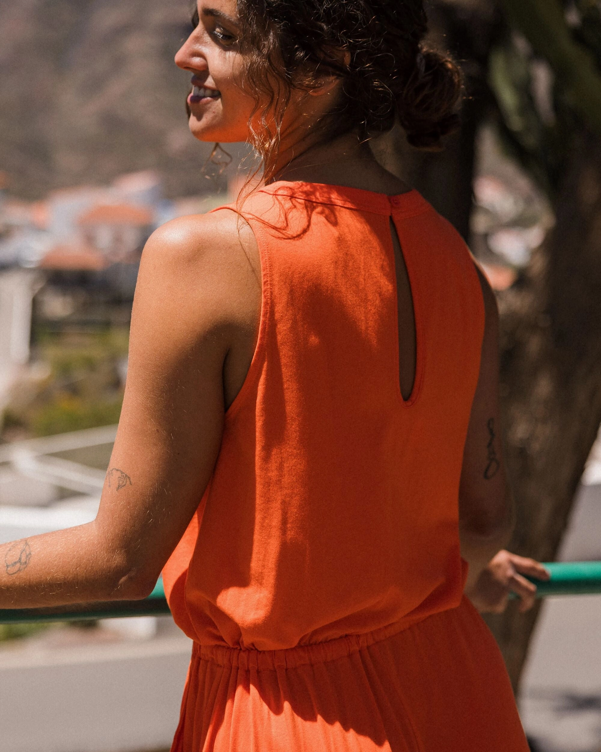 Aria Jumpsuit - Ember Orange Casual Comfort Layers Comfort Stretch