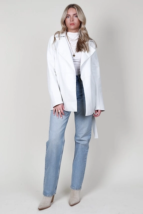 JACKETT | Adelaide Matte Leather - White Simple Urban Layer
