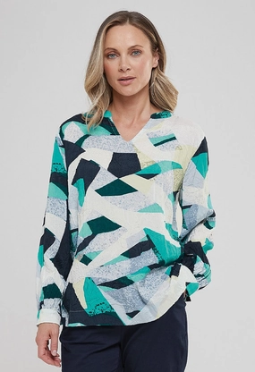 Lindsy Top Sultra Print ?C Blue Mix Silicone Print Detail CompactSize