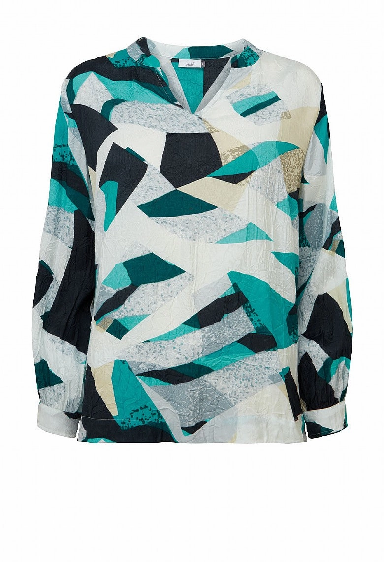 Lindsy Top Sultra Print ?C Blue Mix Silicone Print Detail